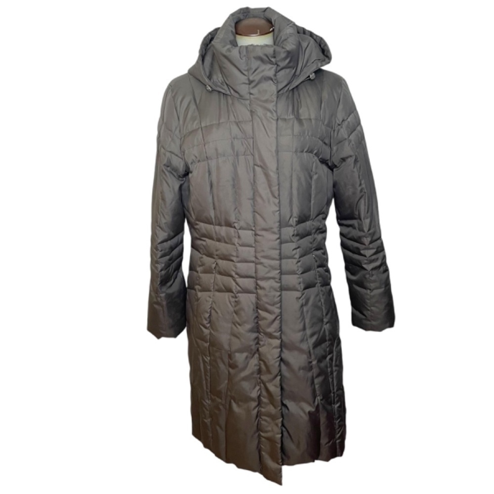 Dark Gray Feather Down Puffer Jacket